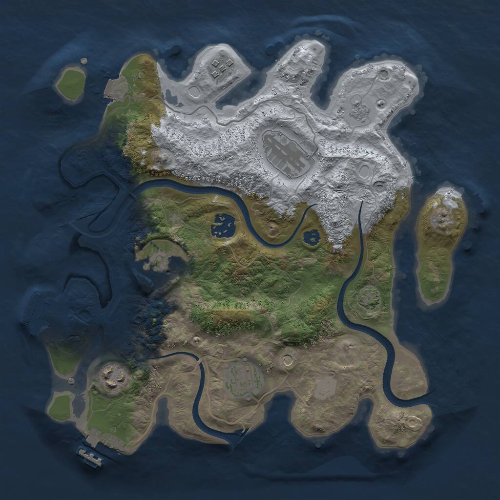 Rust Map: Procedural Map, Size: 3000, Seed: 21246, 12 Monuments