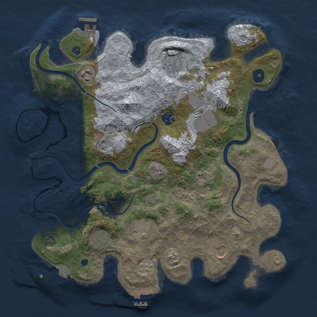 Rust Map: Procedural Map, Size: 3650, Seed: 29600797, 15 Monuments