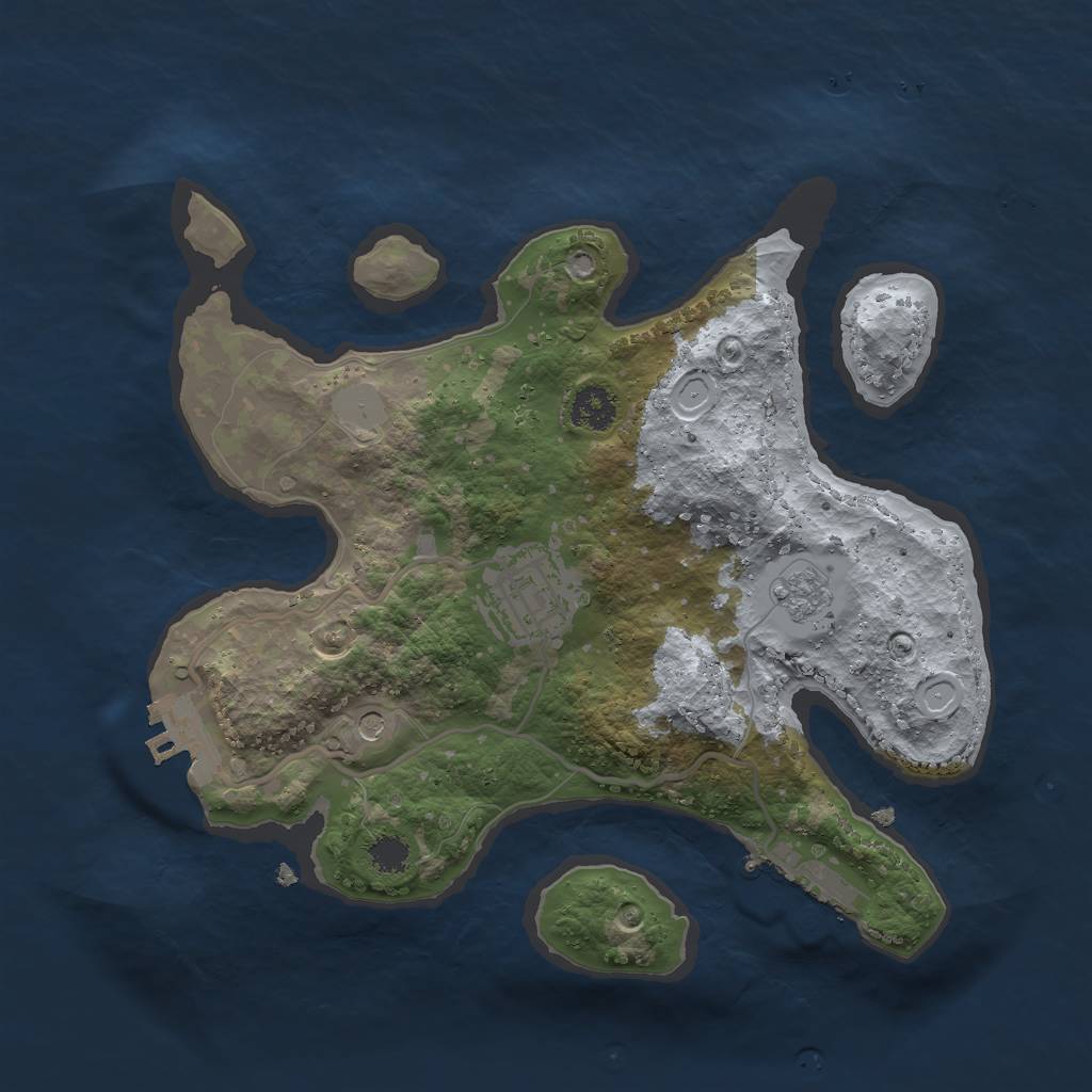 Rust Map: Procedural Map, Size: 2500, Seed: 2001306837, 8 Monuments