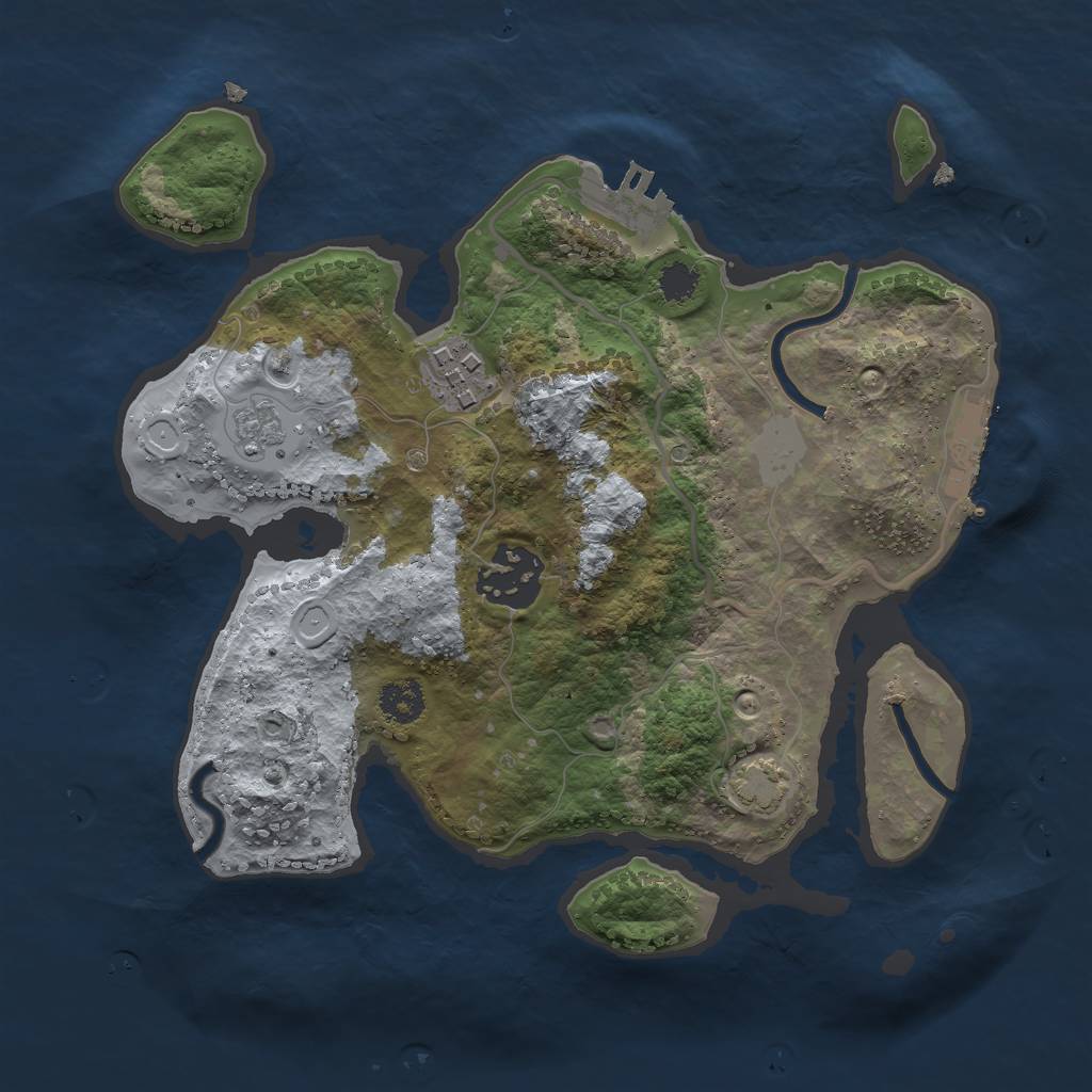 Rust Map: Procedural Map, Size: 2500, Seed: 1662517736, 9 Monuments