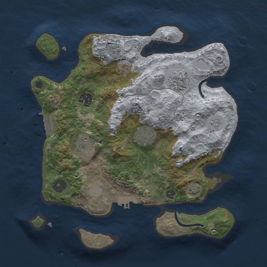 Rust Map: Procedural Map, Size: 3000, Seed: 63452, 12 Monuments