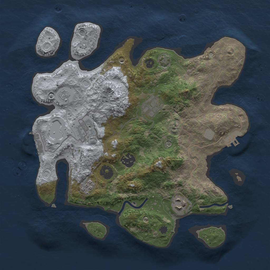 Rust Map: Procedural Map, Size: 3000, Seed: 168197955, 13 Monuments