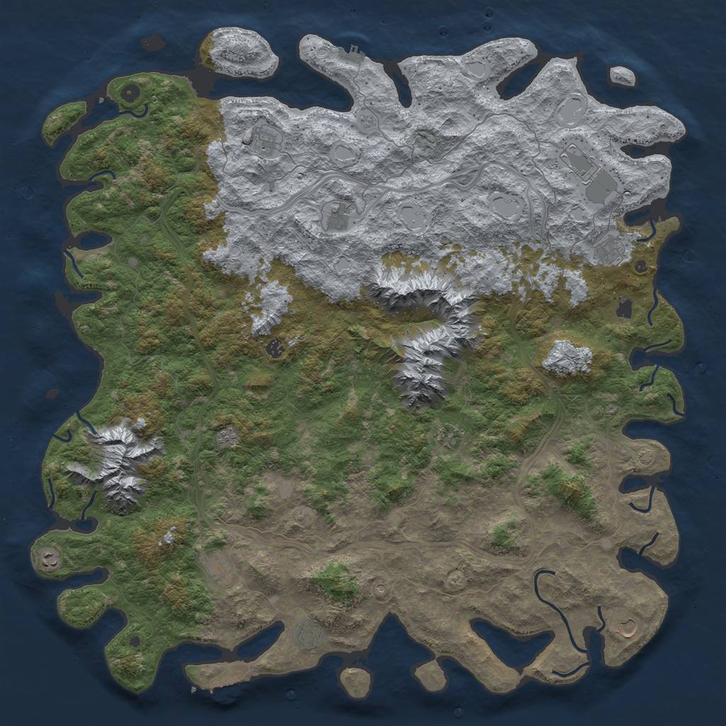 Rust Map: Procedural Map, Size: 6000, Seed: 1431863772, 19 Monuments