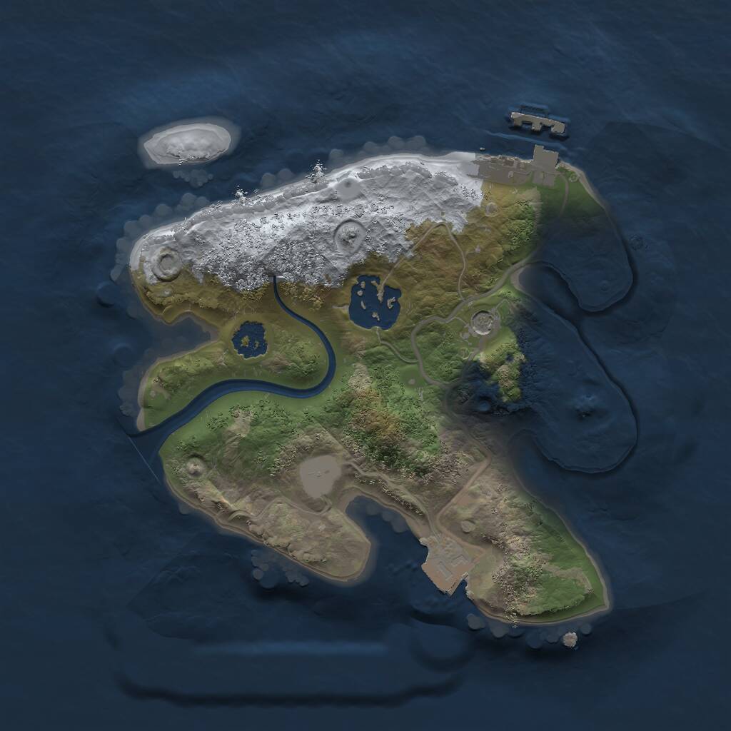 Rust Map: Procedural Map, Size: 2049, Seed: 55442761, 4 Monuments