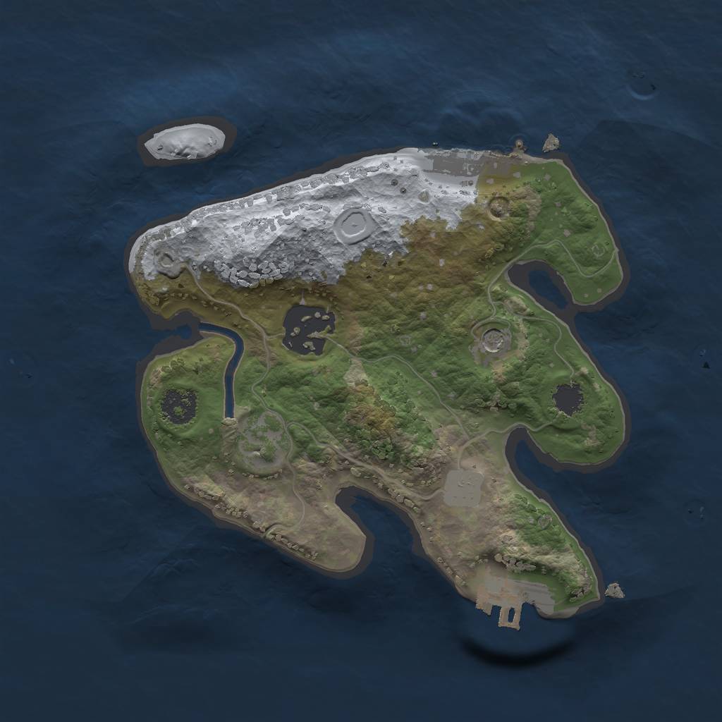 Rust Map: Procedural Map, Size: 2049, Seed: 55442761, 7 Monuments