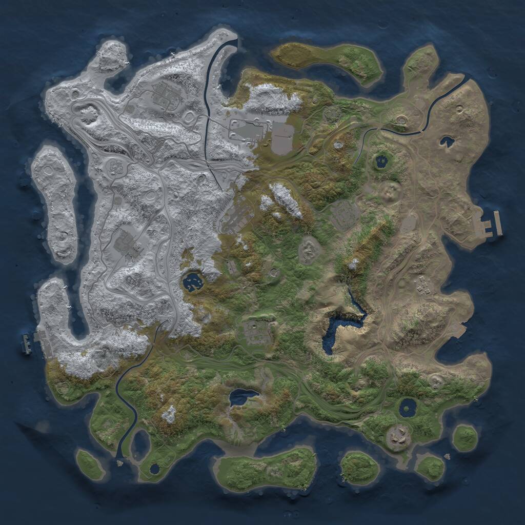 Rust Map: Procedural Map, Size: 4250, Seed: 883611642, 15 Monuments