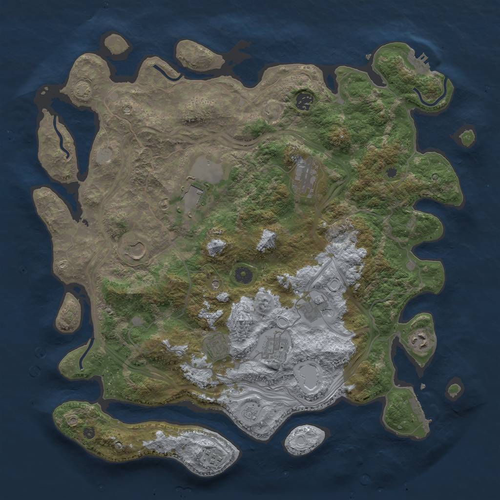 Rust Map: Procedural Map, Size: 4250, Seed: 392607035, 17 Monuments