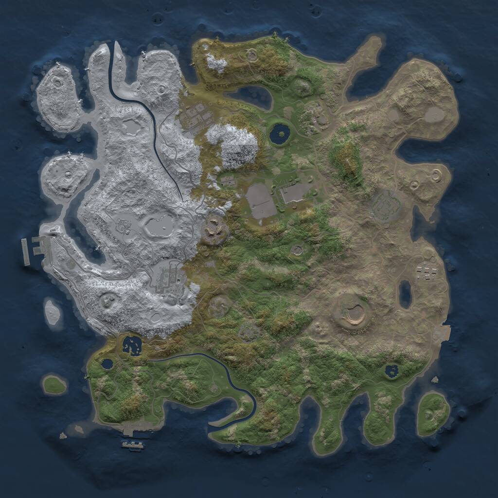 Rust Map: Procedural Map, Size: 3700, Seed: 68131497, 15 Monuments