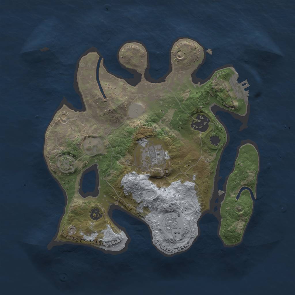 Rust Map: Procedural Map, Size: 2500, Seed: 1181940422, 8 Monuments
