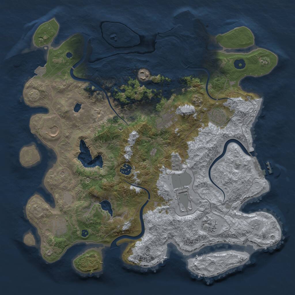 Rust Map: Procedural Map, Size: 4000, Seed: 27893024, 15 Monuments
