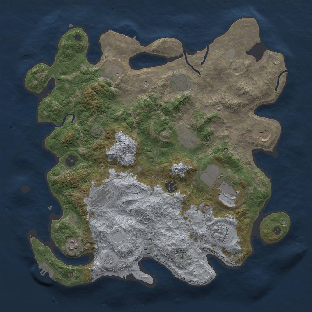 Rust Map: Procedural Map, Size: 3900, Seed: 94601796, 18 Monuments