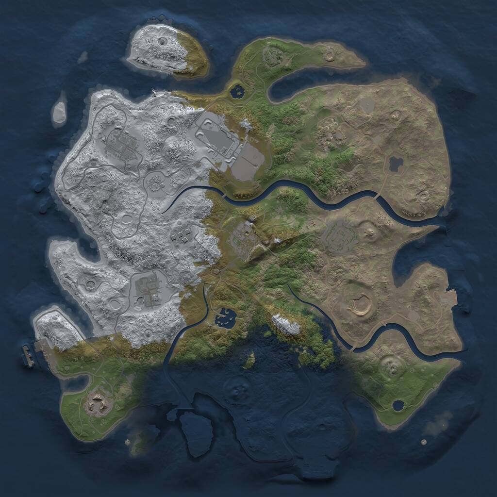 Rust Map: Procedural Map, Size: 3600, Seed: 97222823, 16 Monuments