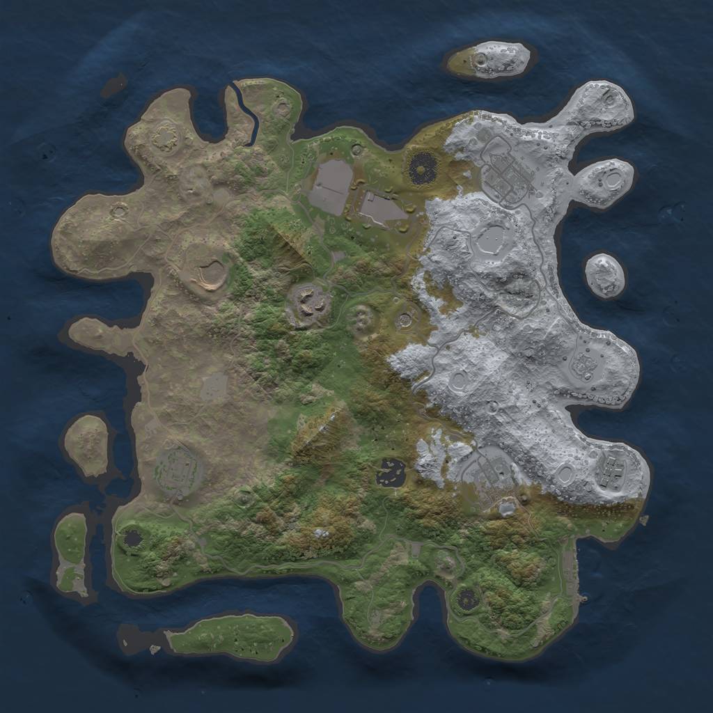 Rust Map: Procedural Map, Size: 3500, Seed: 10470625, 15 Monuments
