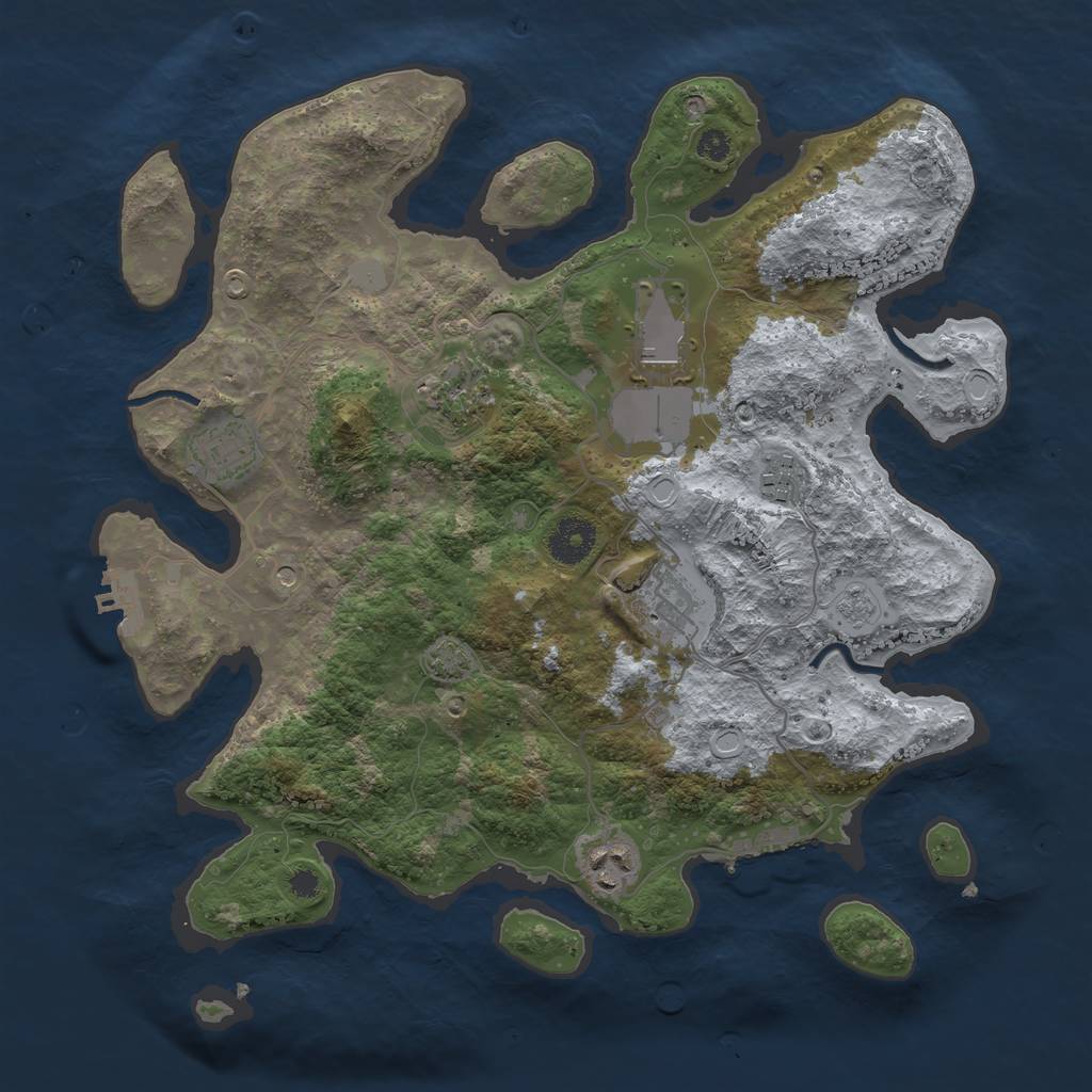 Rust Map: Procedural Map, Size: 3500, Seed: 25062023, 14 Monuments