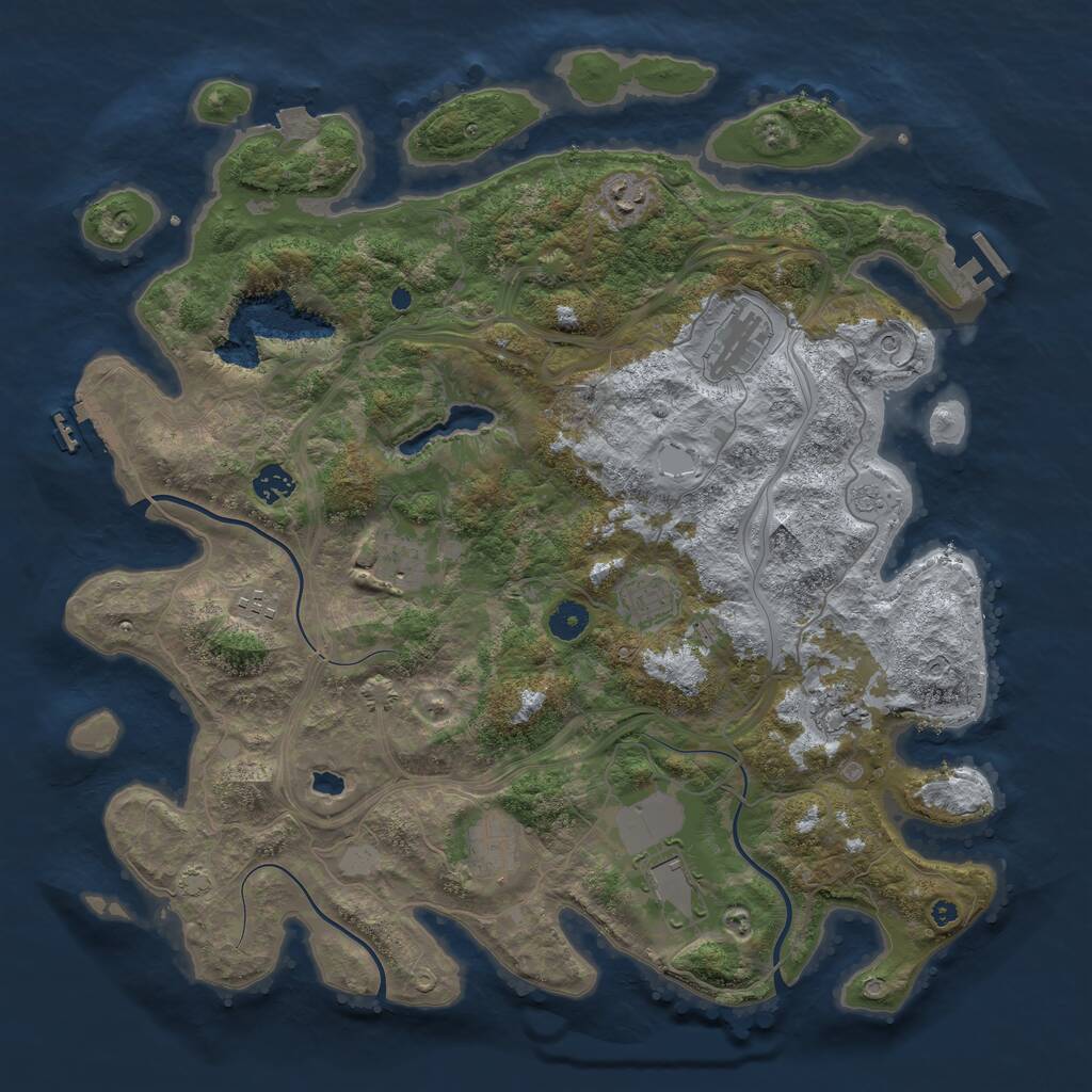Rust Map: Procedural Map, Size: 4250, Seed: 913222951, 15 Monuments