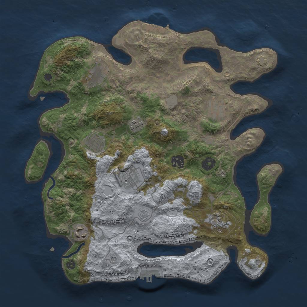 Rust Map: Procedural Map, Size: 3400, Seed: 34988762, 16 Monuments