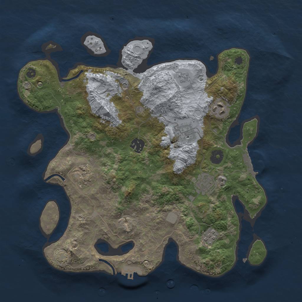 Rust Map: Procedural Map, Size: 3250, Seed: 494955602, 14 Monuments