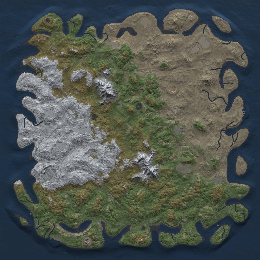 Rust Map: Procedural Map, Size: 6000, Seed: 56520, 19 Monuments