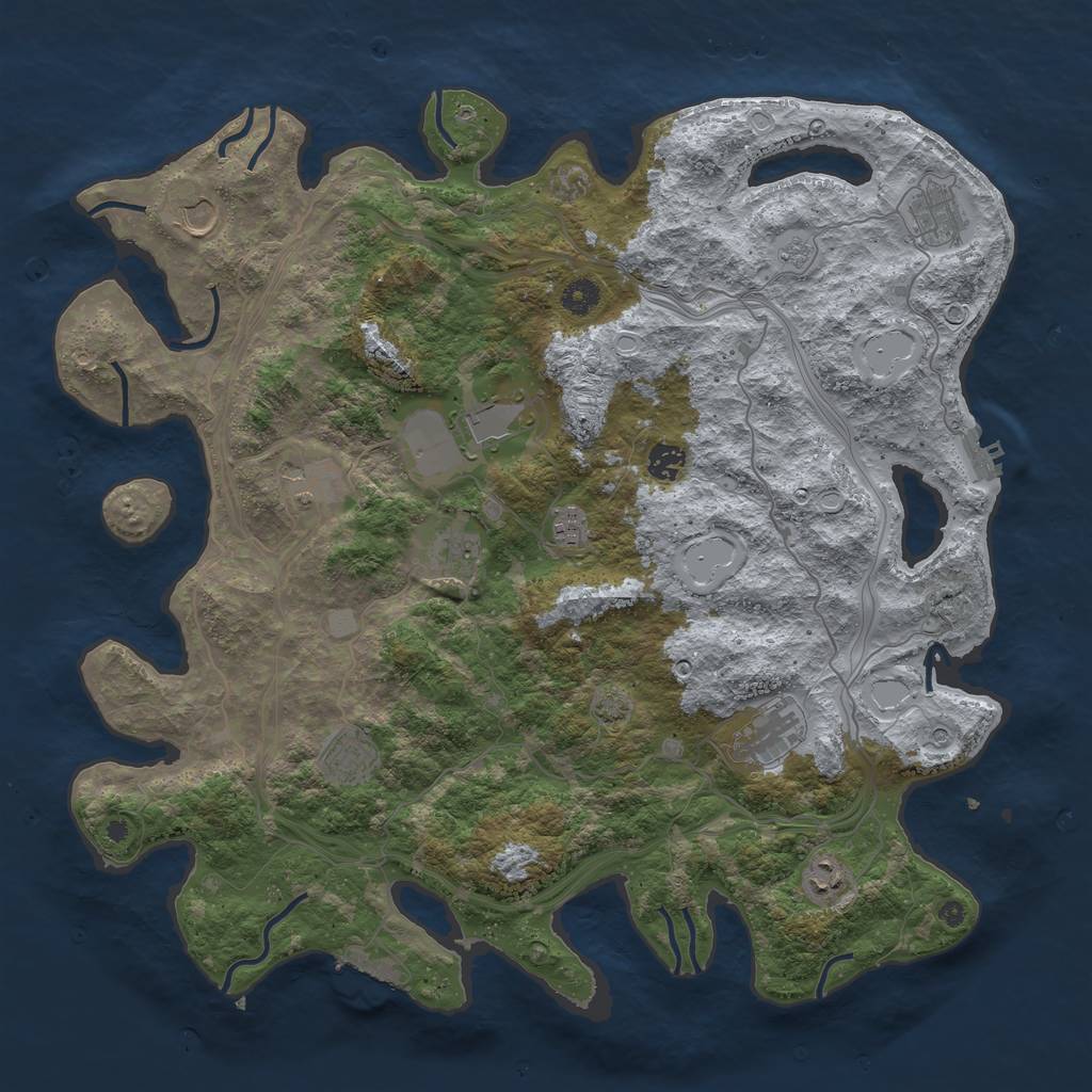 Rust Map: Procedural Map, Size: 4400, Seed: 7007832, 18 Monuments