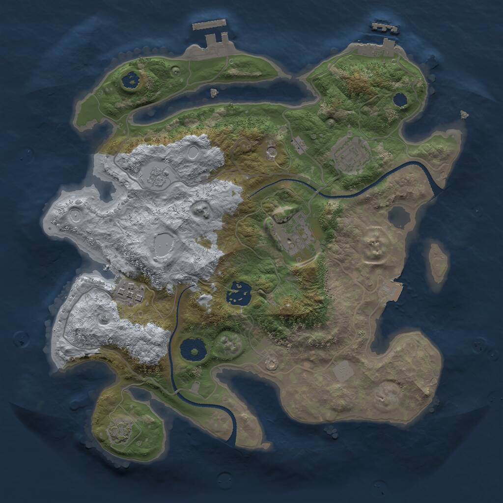 Rust Map: Procedural Map, Size: 3000, Seed: 94116270, 10 Monuments