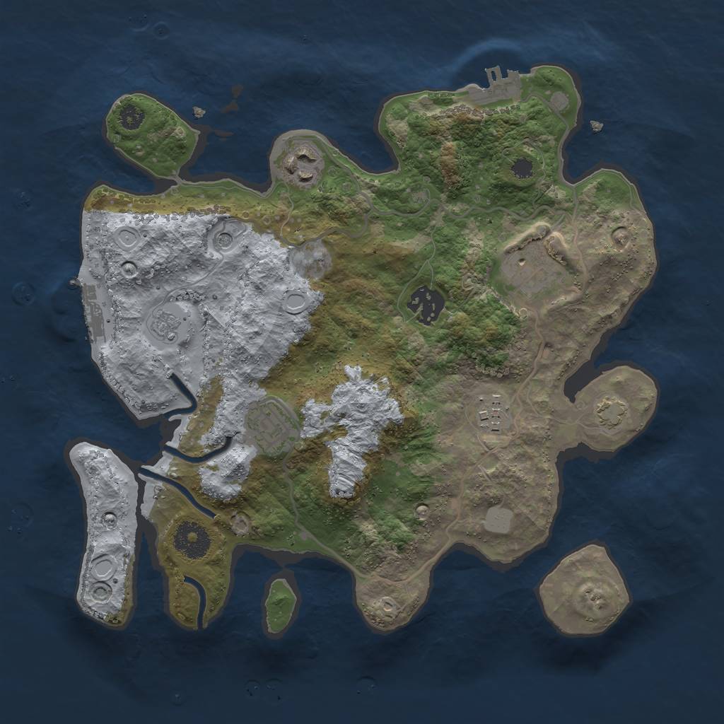 Rust Map: Procedural Map, Size: 3000, Seed: 1598779260, 13 Monuments