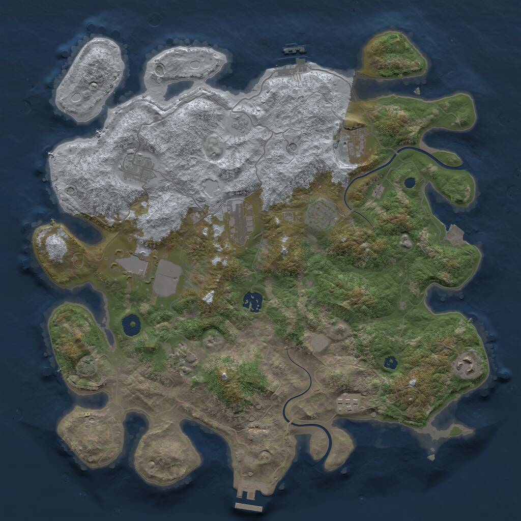 Rust Map: Procedural Map, Size: 3850, Seed: 49116892, 15 Monuments