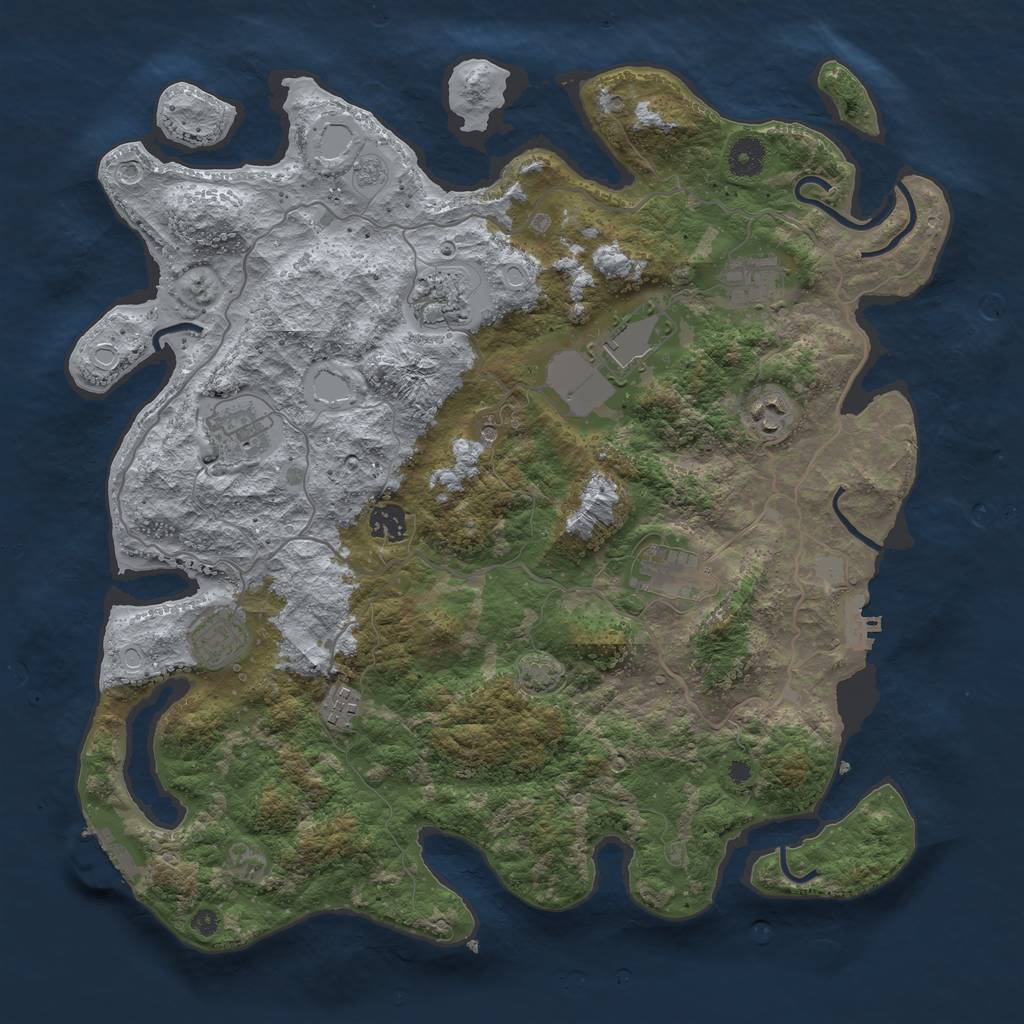 Rust Map: Procedural Map, Size: 4000, Seed: 99329601, 17 Monuments
