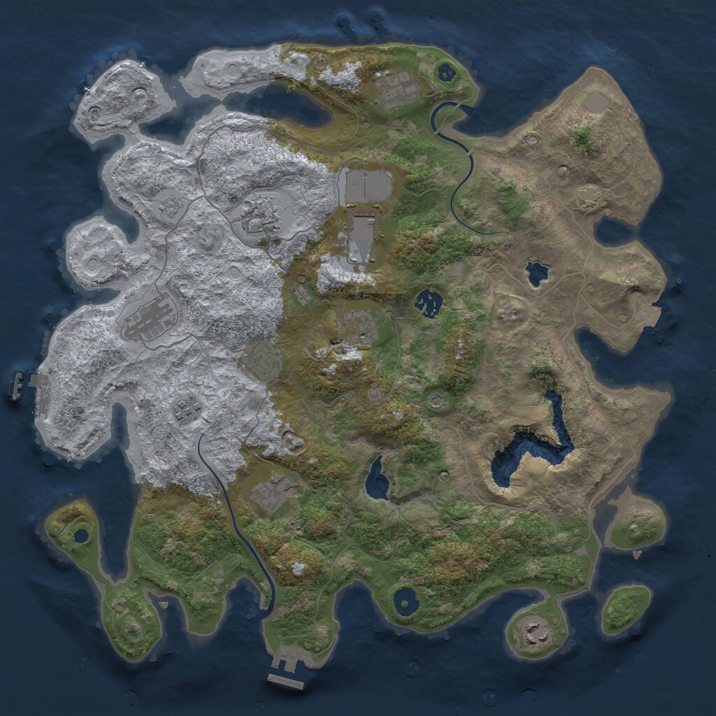 Rust Map: Procedural Map, Size: 4000, Seed: 1957553956, 16 Monuments