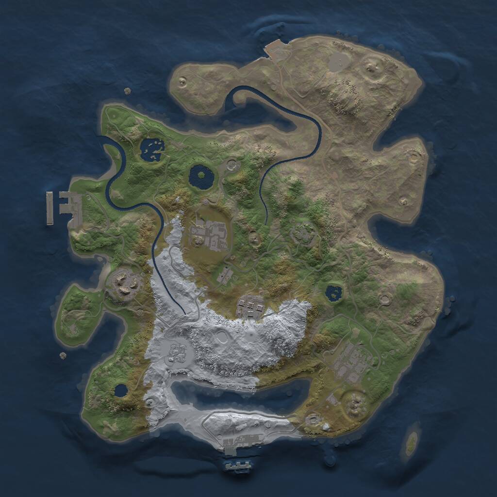 Rust Map: Procedural Map, Size: 3000, Seed: 1871568143, 11 Monuments