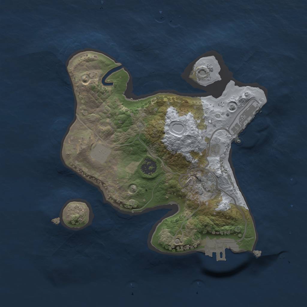 Rust Map: Procedural Map, Size: 2000, Seed: 5827182, 5 Monuments