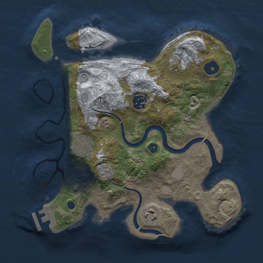 Rust Map: Procedural Map, Size: 2800, Seed: 23452, 9 Monuments