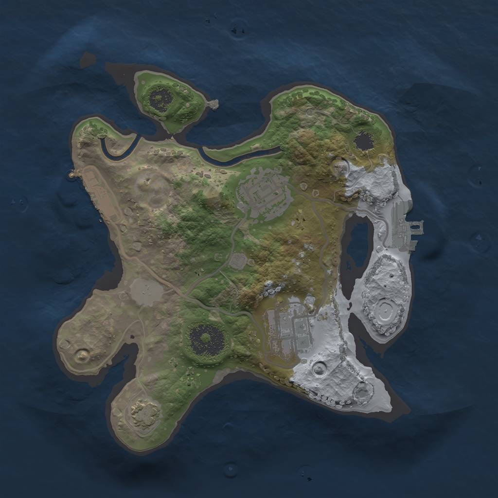 Rust Map: Procedural Map, Size: 2200, Seed: 14, 8 Monuments