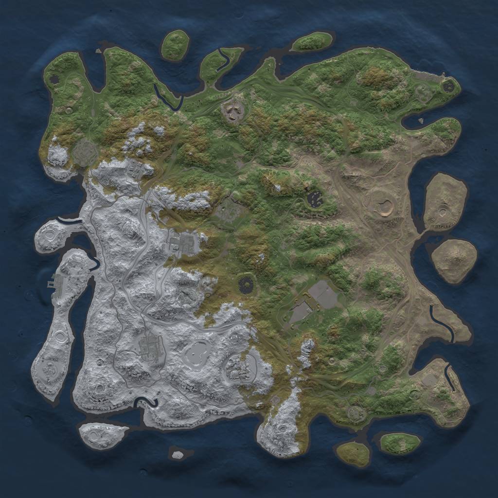 Rust Map: Procedural Map, Size: 4500, Seed: 59989101, 18 Monuments