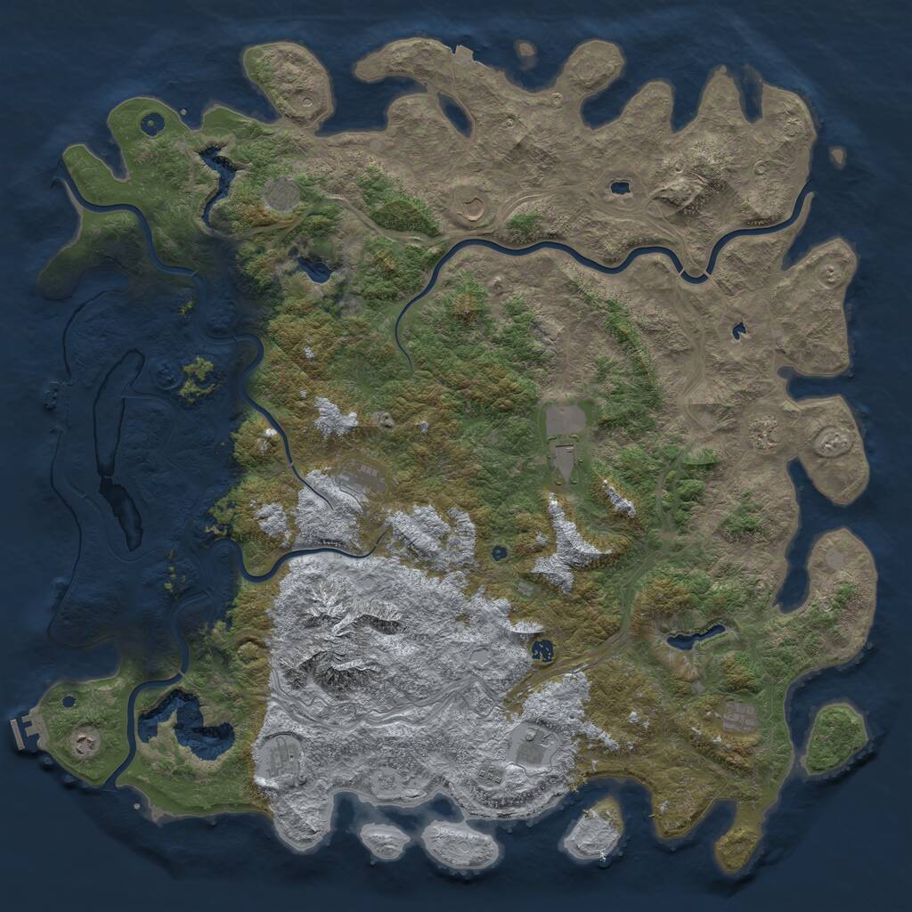 Rust Map: Procedural Map, Size: 6000, Seed: 68538755, 17 Monuments