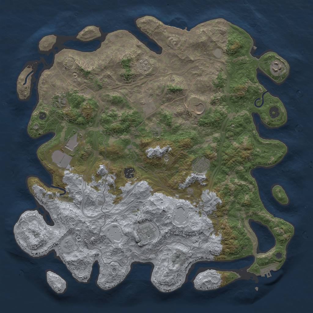 Rust Map: Procedural Map, Size: 4250, Seed: 36825554, 17 Monuments