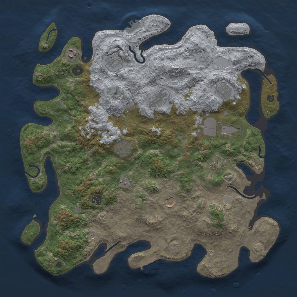Rust Map: Procedural Map, Size: 4200, Seed: 491, 18 Monuments