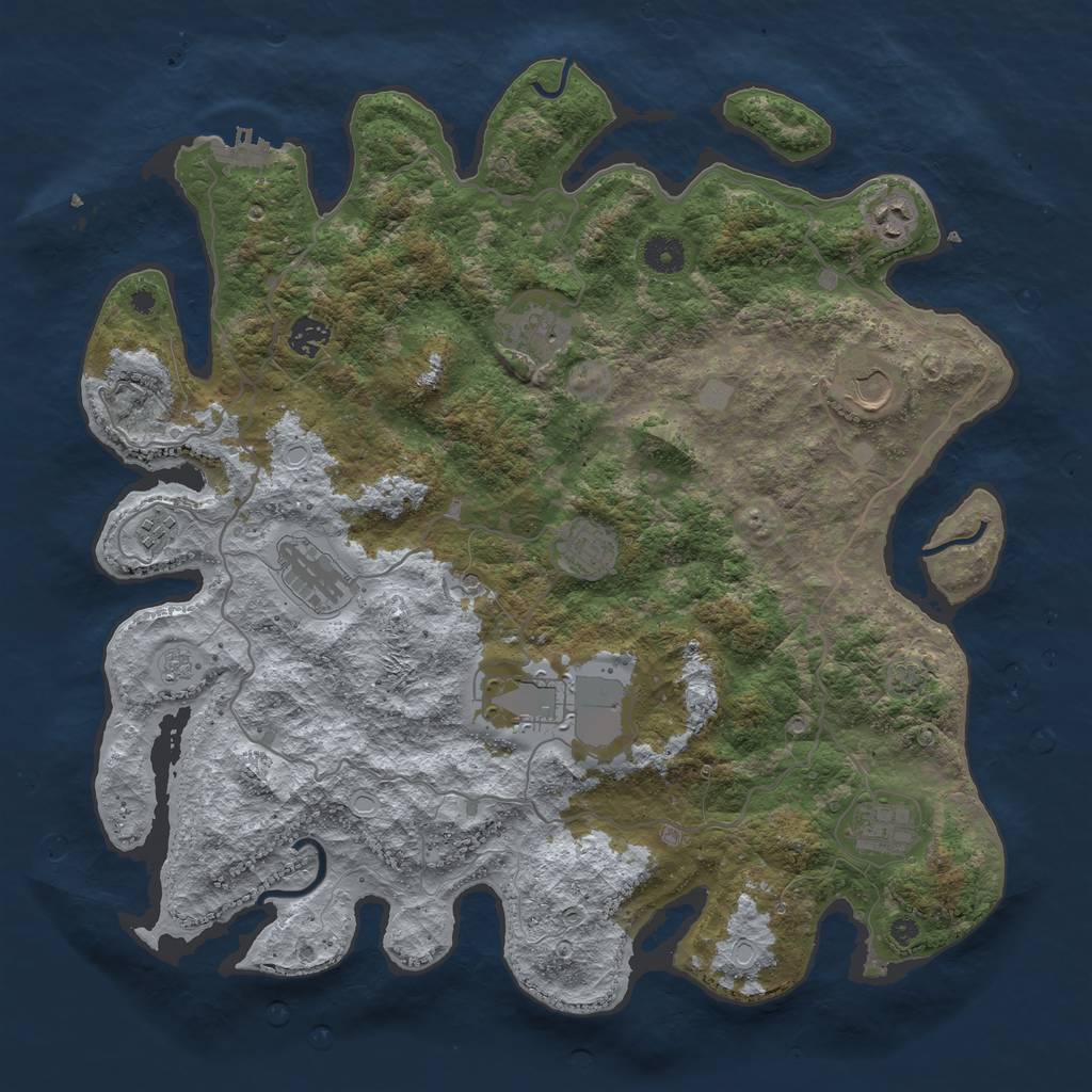 Rust Map: Procedural Map, Size: 4100, Seed: 8929346, 16 Monuments