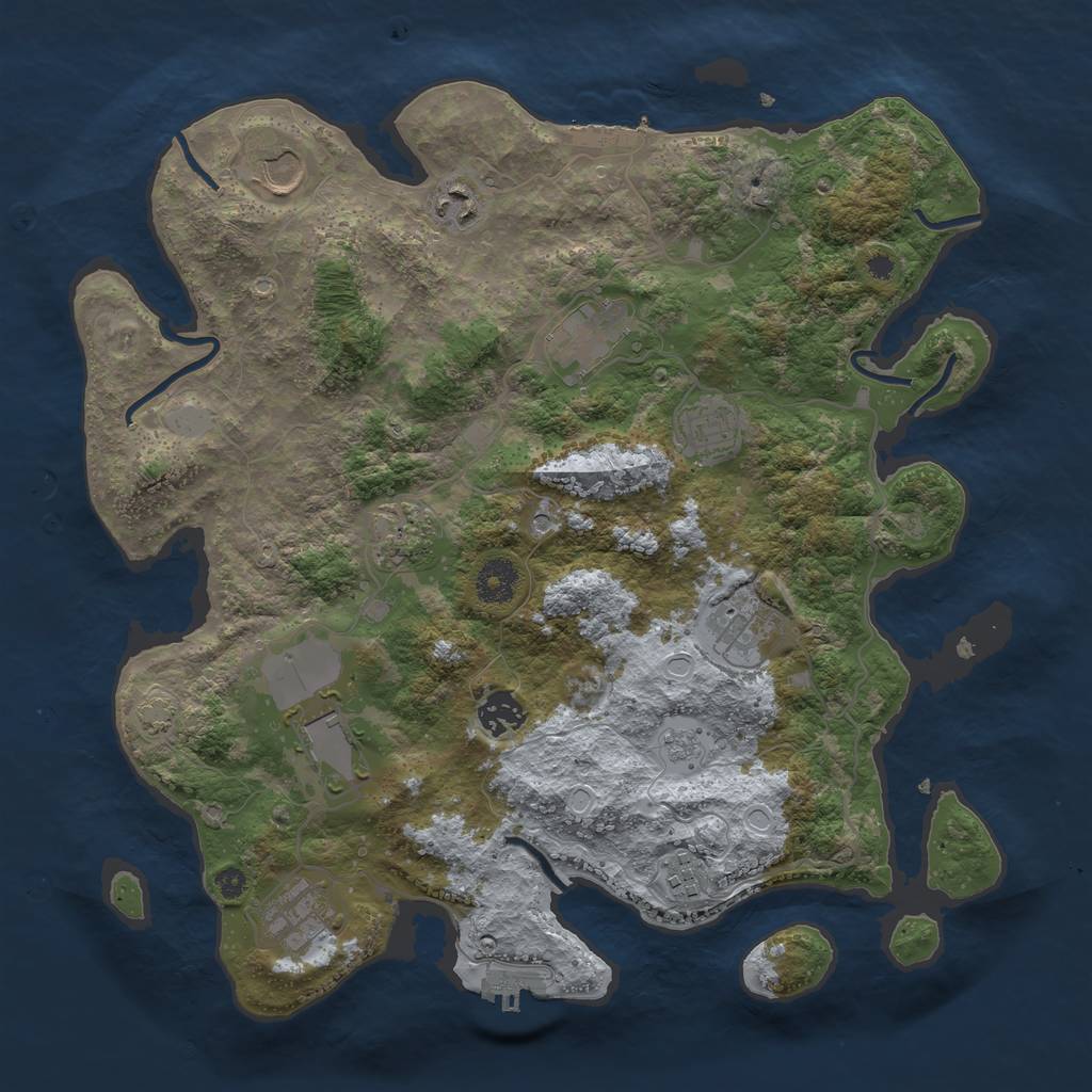 Rust Map: Procedural Map, Size: 3700, Seed: 88277083, 18 Monuments