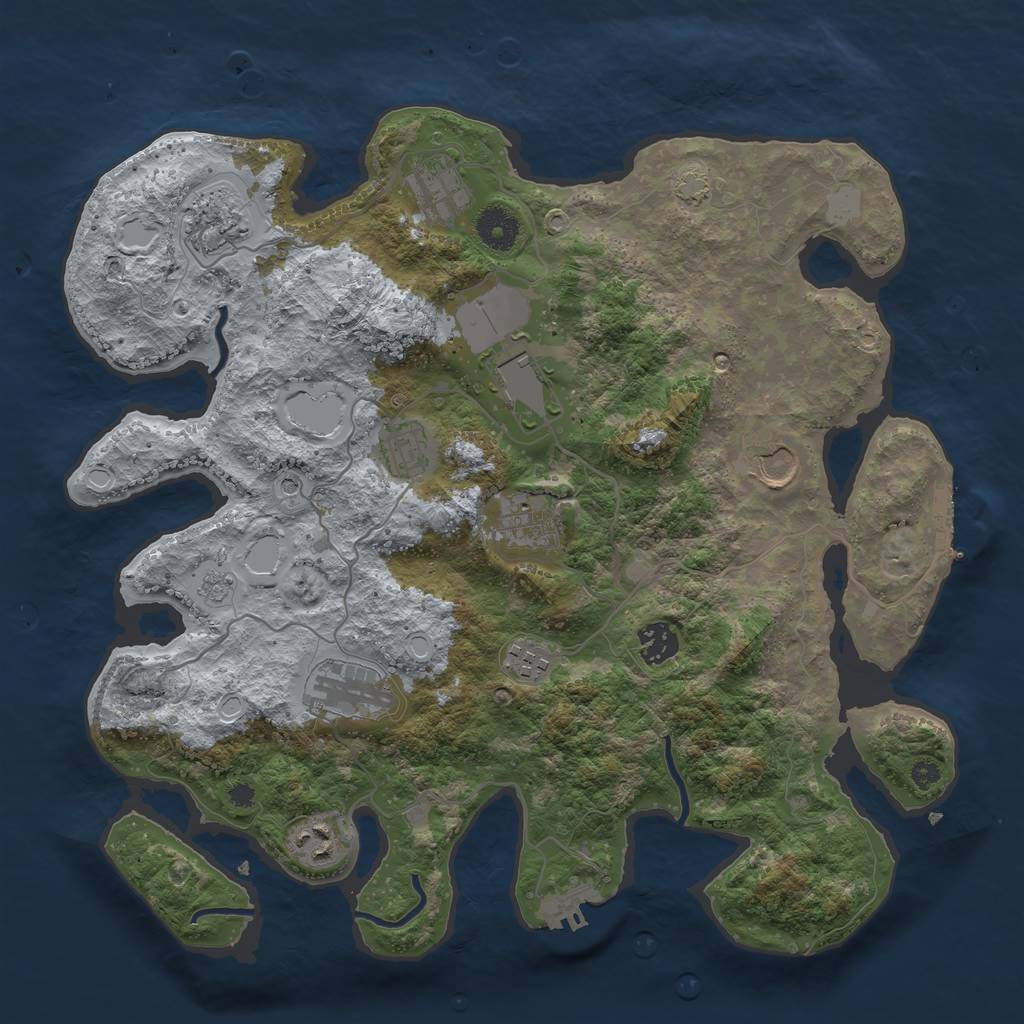 Rust Map: Procedural Map, Size: 3700, Seed: 446128918, 18 Monuments