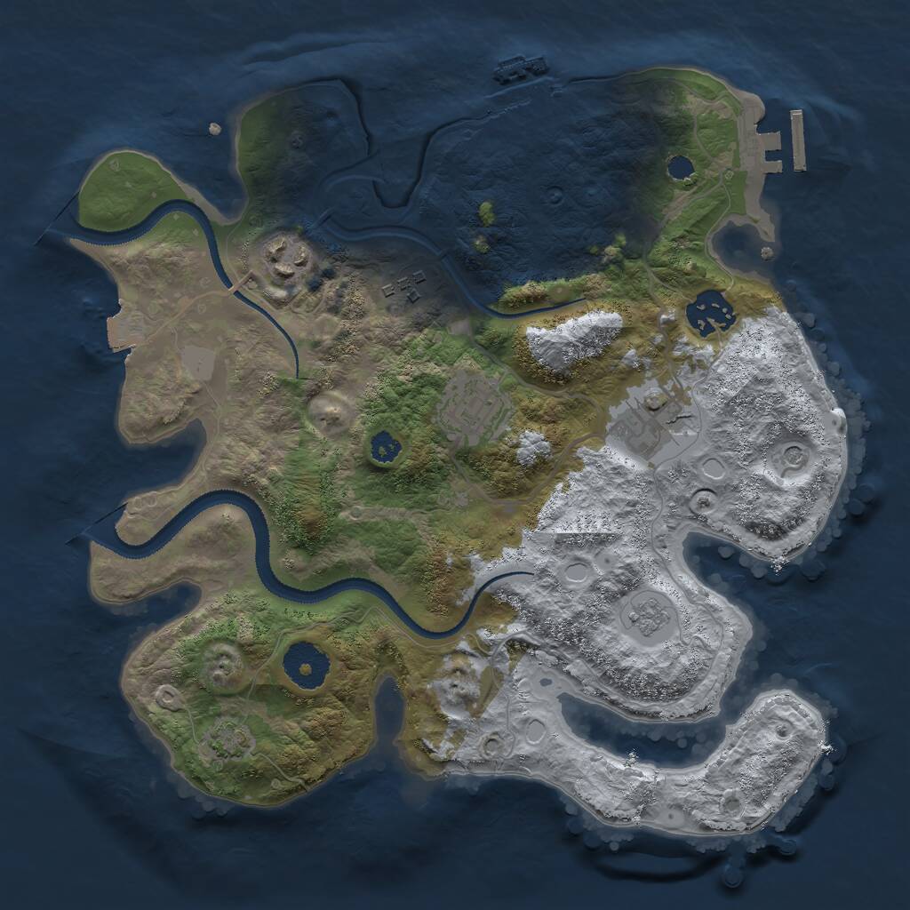 Rust Map: Procedural Map, Size: 3000, Seed: 13352, 11 Monuments