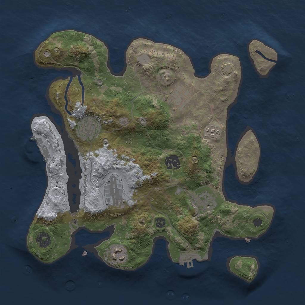 Rust Map: Procedural Map, Size: 3000, Seed: 57151, 13 Monuments