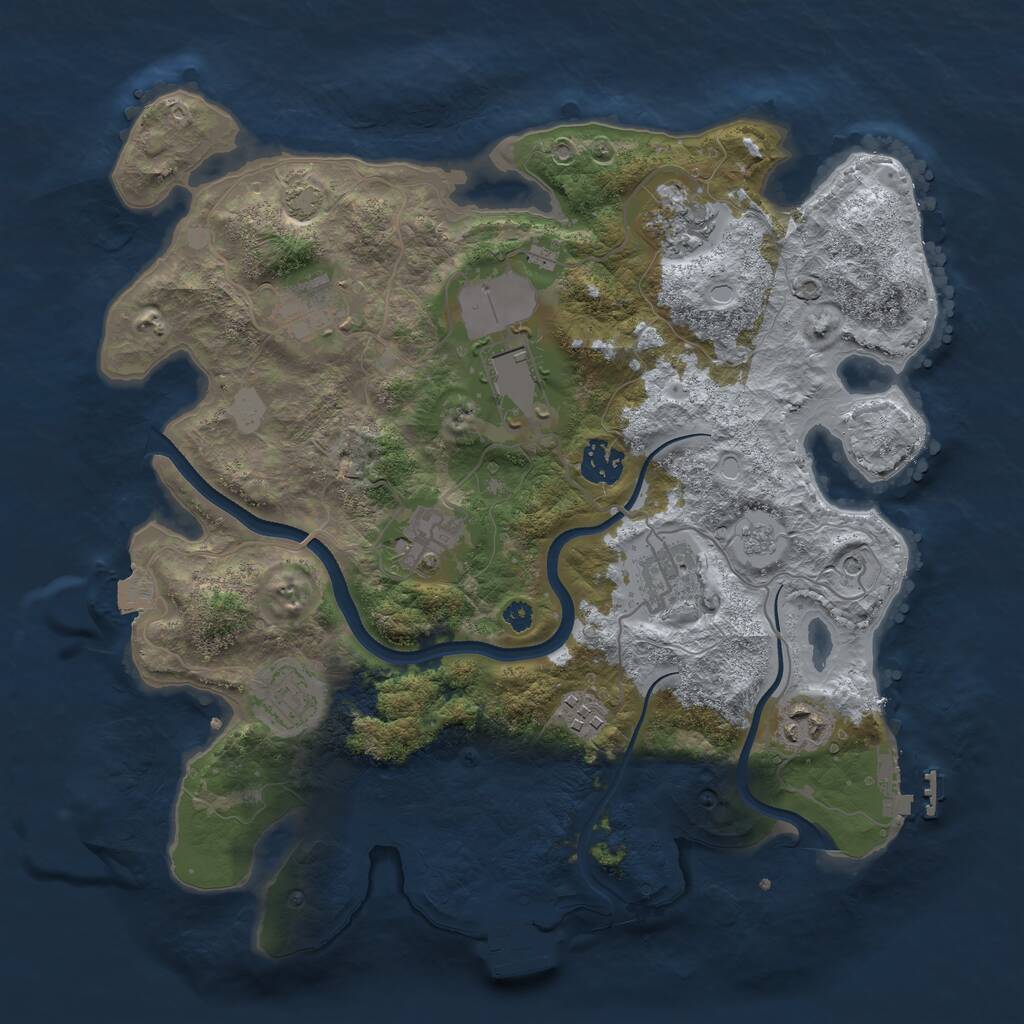 Rust Map: Procedural Map, Size: 3500, Seed: 66709064, 15 Monuments