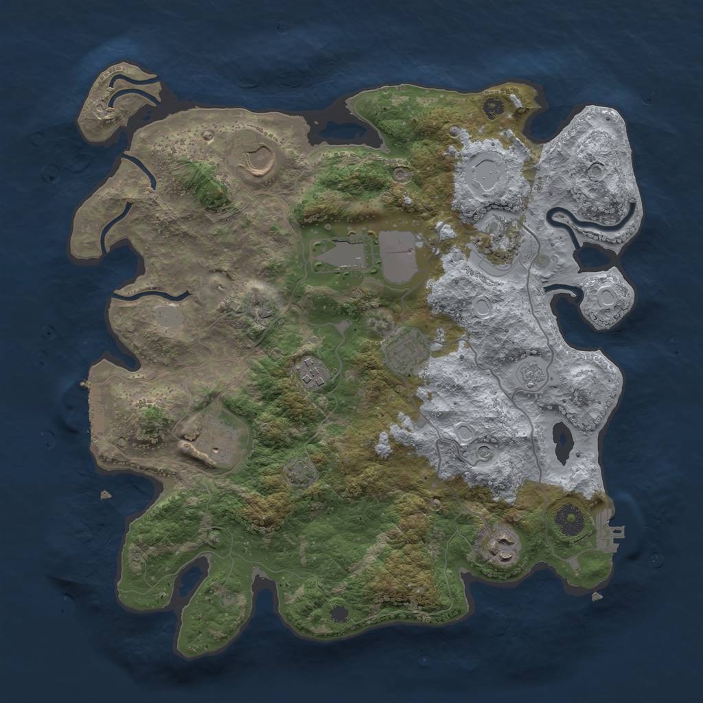 Rust Map: Procedural Map, Size: 3500, Seed: 66709064, 15 Monuments