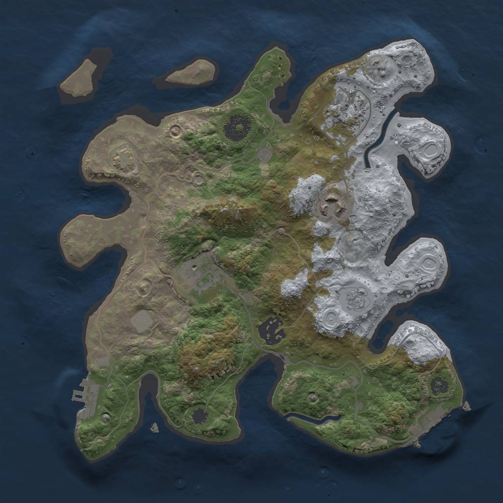 Rust Map: Procedural Map, Size: 2800, Seed: 51566, 11 Monuments