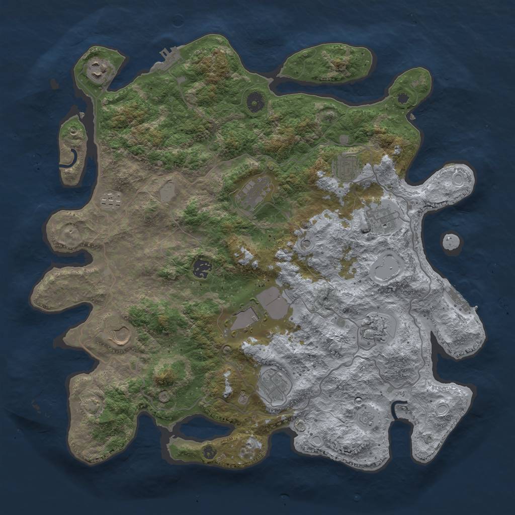 Rust Map: Procedural Map, Size: 4096, Seed: 31148, 18 Monuments
