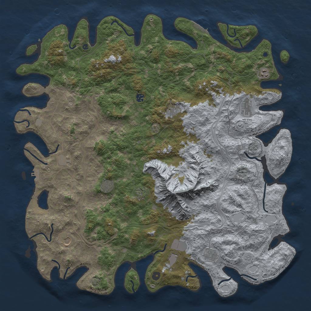 Rust Map: Procedural Map, Size: 5500, Seed: 51481990, 19 Monuments