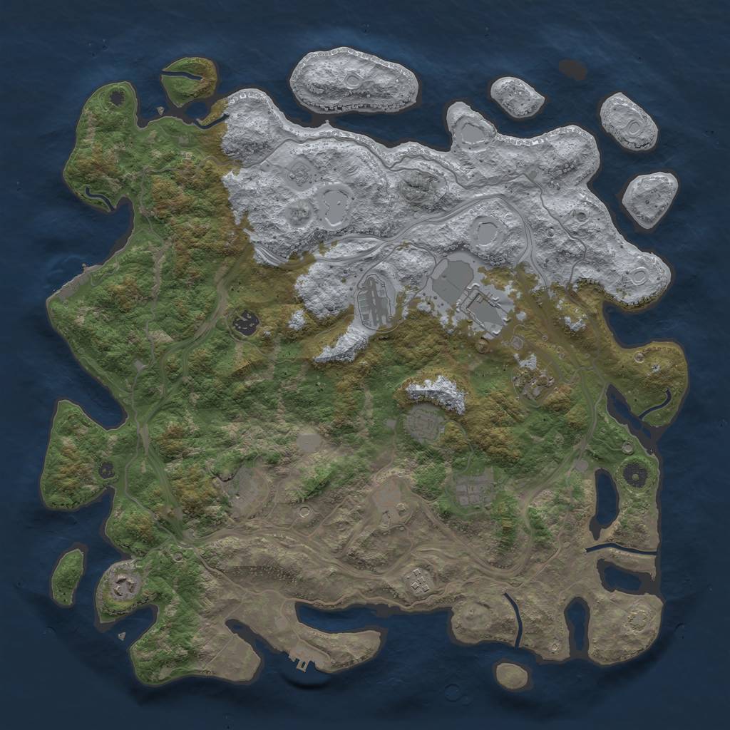 Rust Map: Procedural Map, Size: 4500, Seed: 231112, 18 Monuments