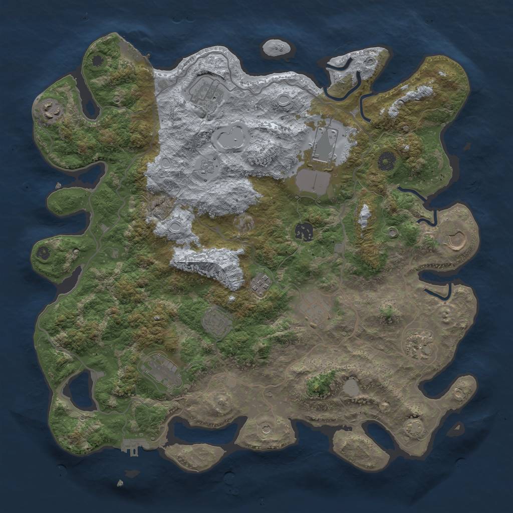 Rust Map: Procedural Map, Size: 4000, Seed: 978024503, 18 Monuments