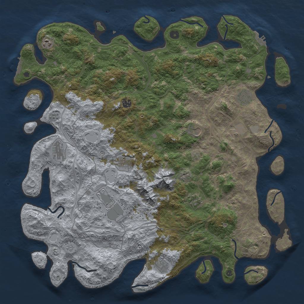 Rust Map: Procedural Map, Size: 5000, Seed: 2396420, 19 Monuments