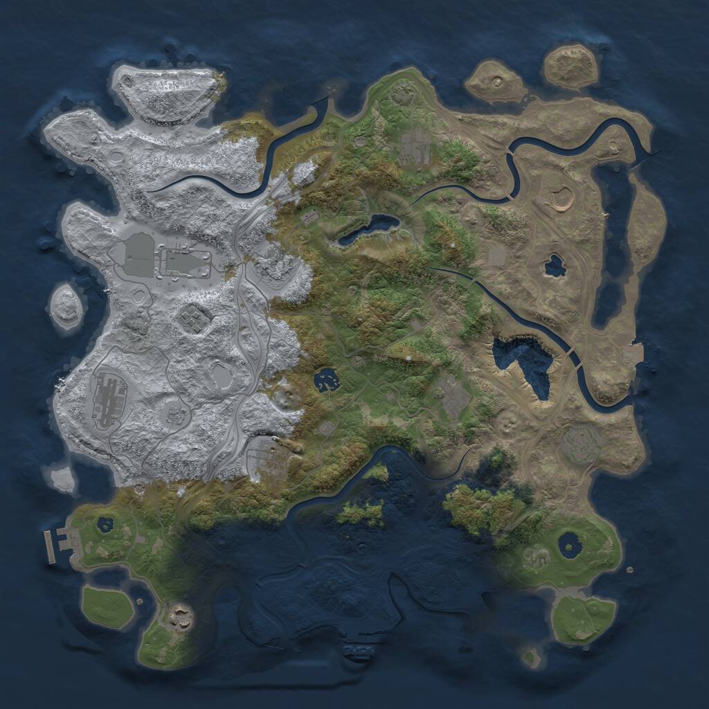 Rust Map: Procedural Map, Size: 4300, Seed: 163604, 17 Monuments